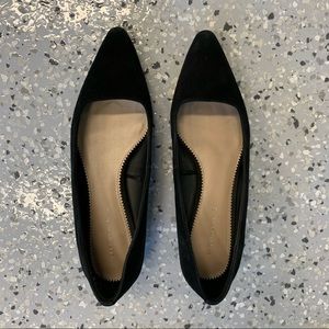 Zara Black Suede Pointy Flats